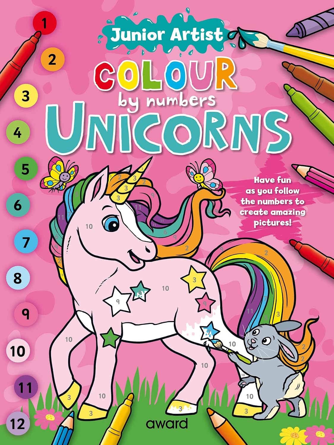 Junior Artist Colour By Numbers: Unicorns (Paperback)