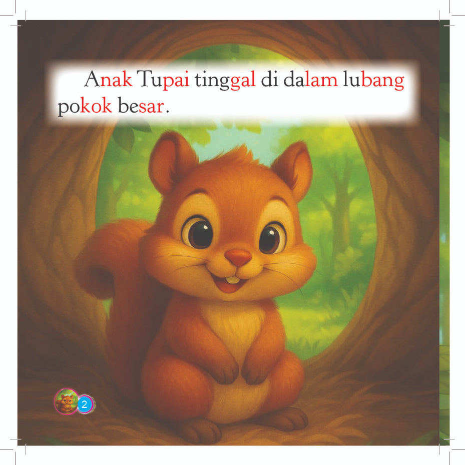 Siri Anak-anak Haiwan Comel : Anak Tupai Balajar Melompat