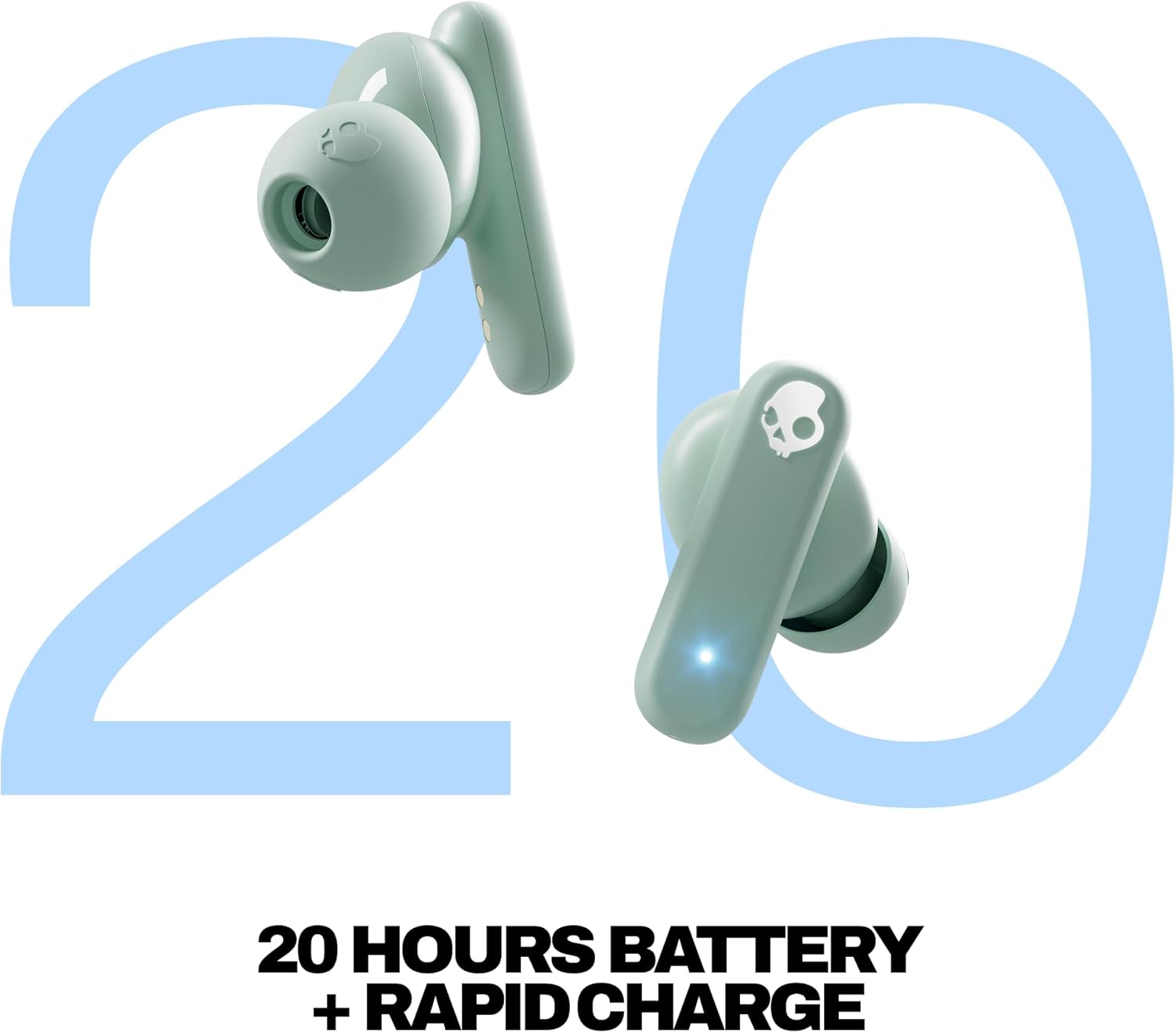 Skullcandy Smokin' Buds True Wireless Earbuds (Preppy Sage)