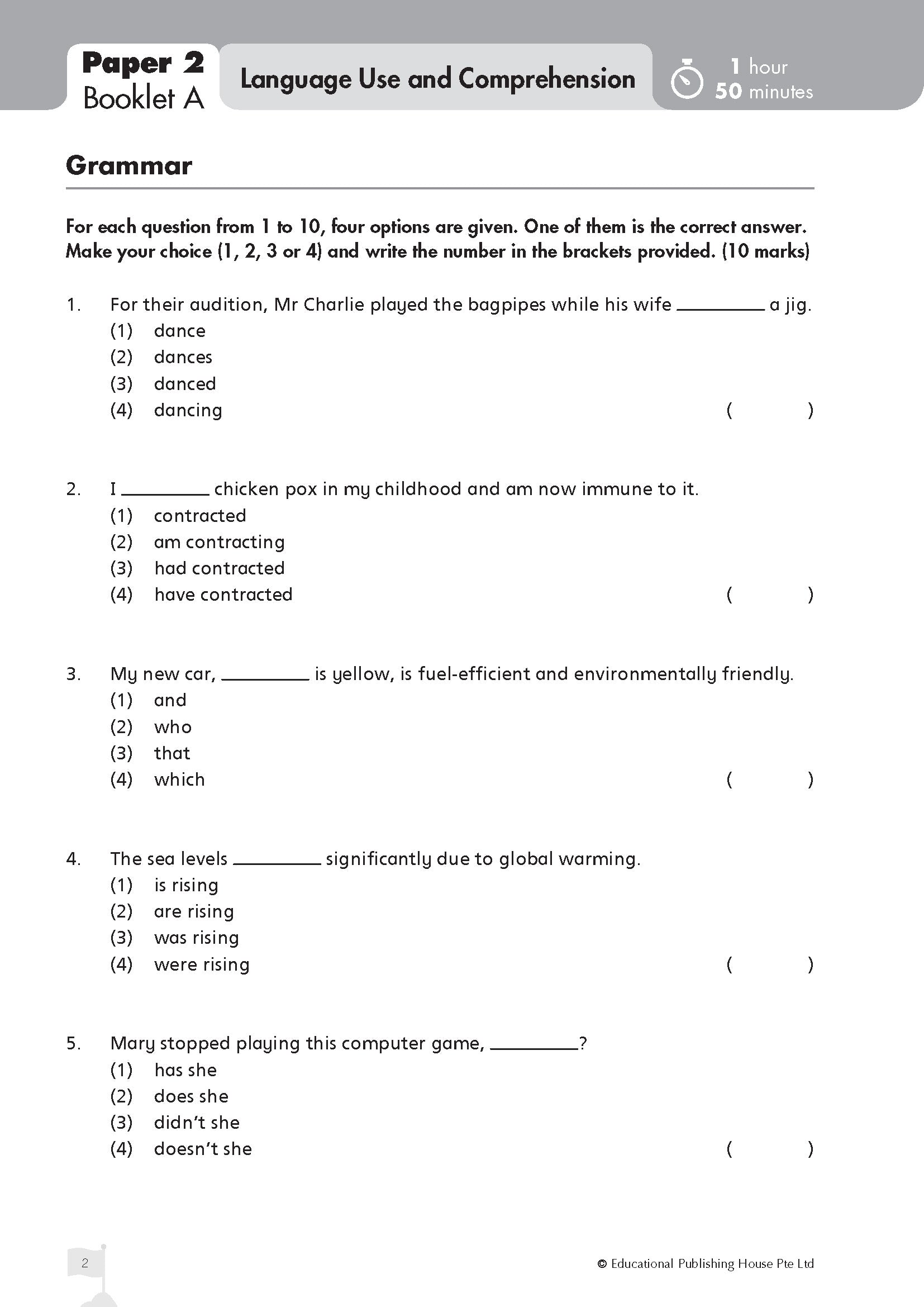 PSLE English Top The Class Term/Sem Papers QR 