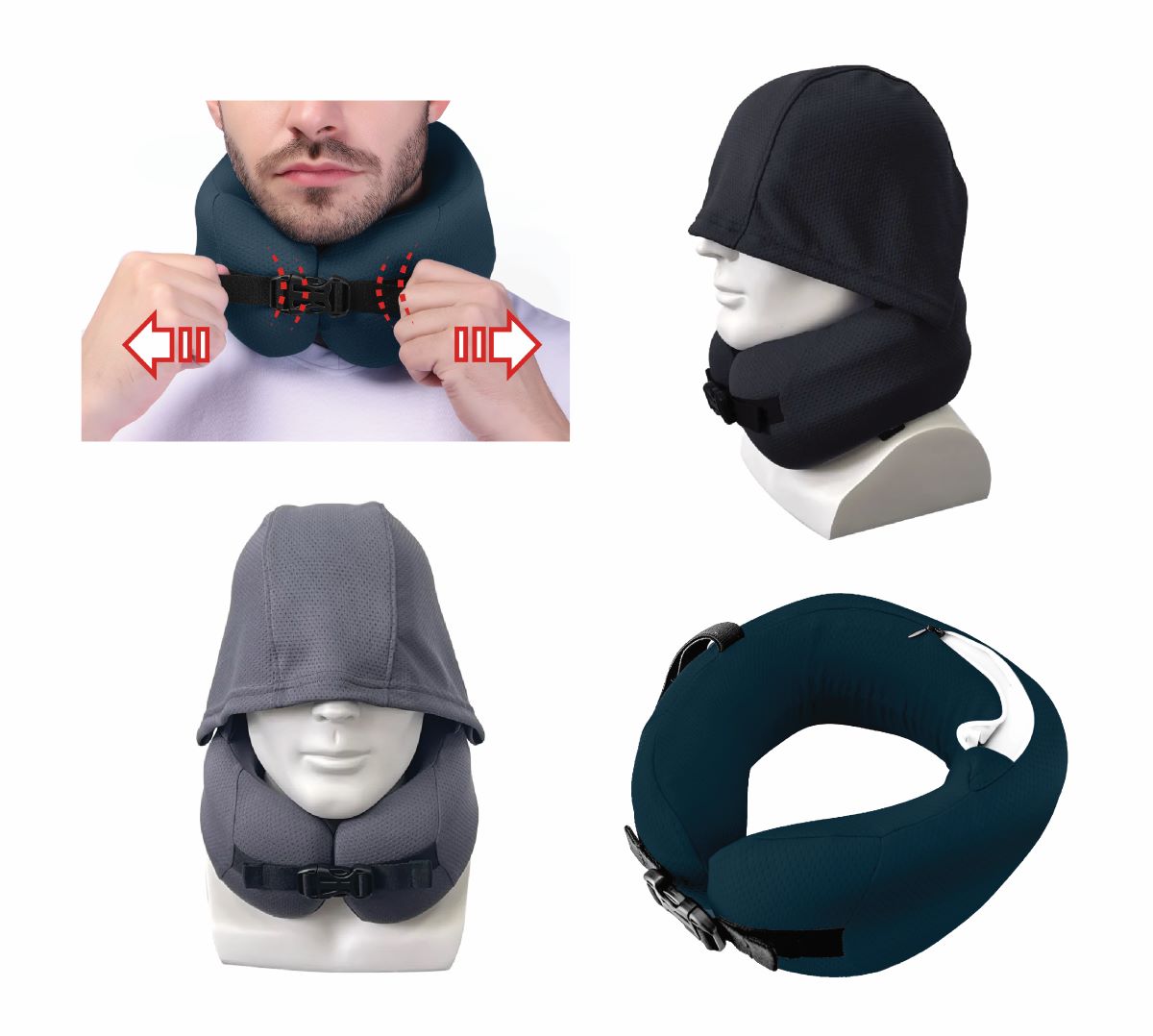 Hoodie Neck & Chin Cushion - Grey