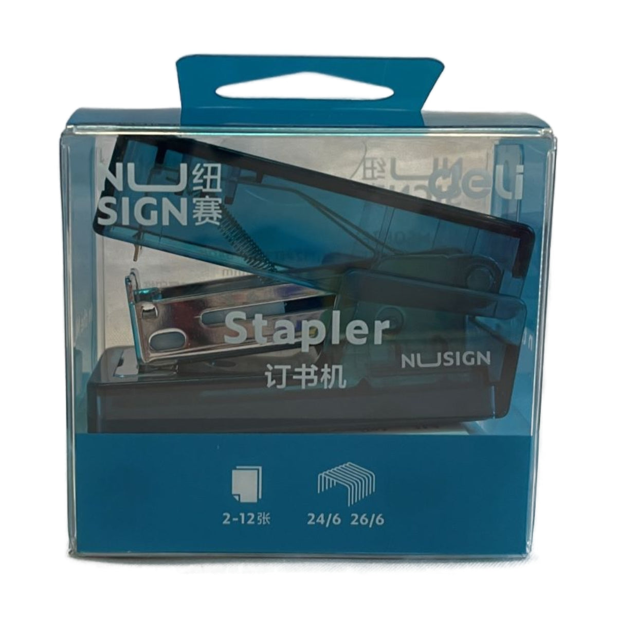 DELI NUSIGN MINI STAPLER TRANSPARENT BLUE NS083F
