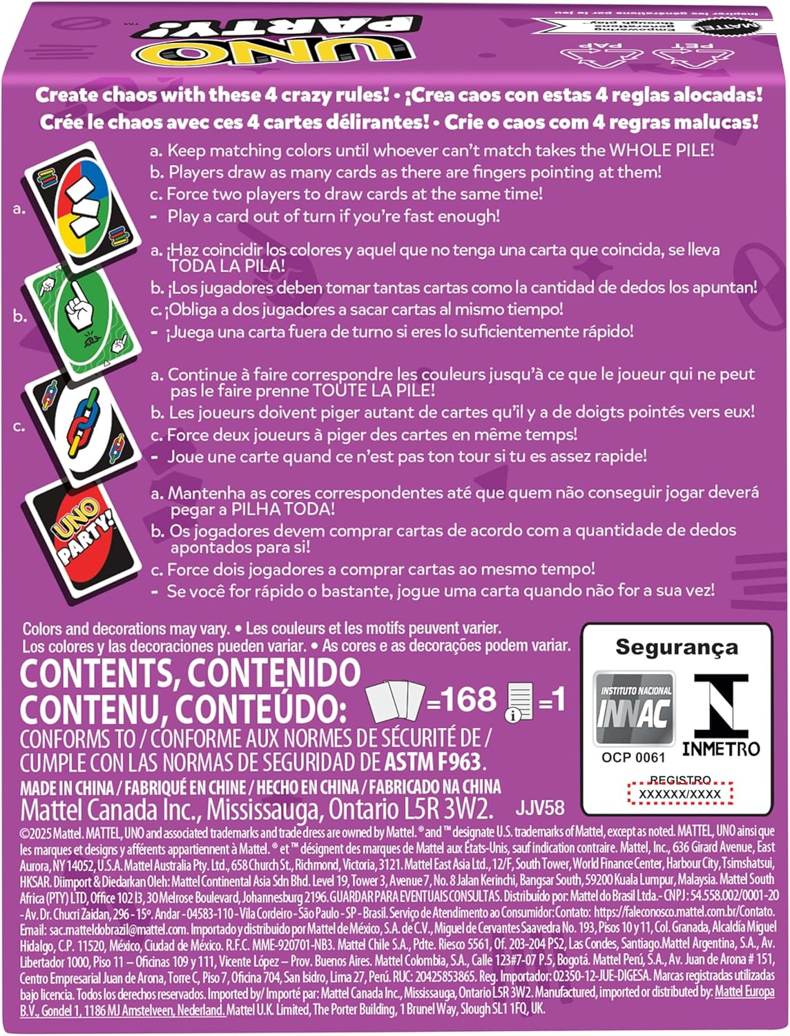 MATTEL UNO PARTY CARD GAME