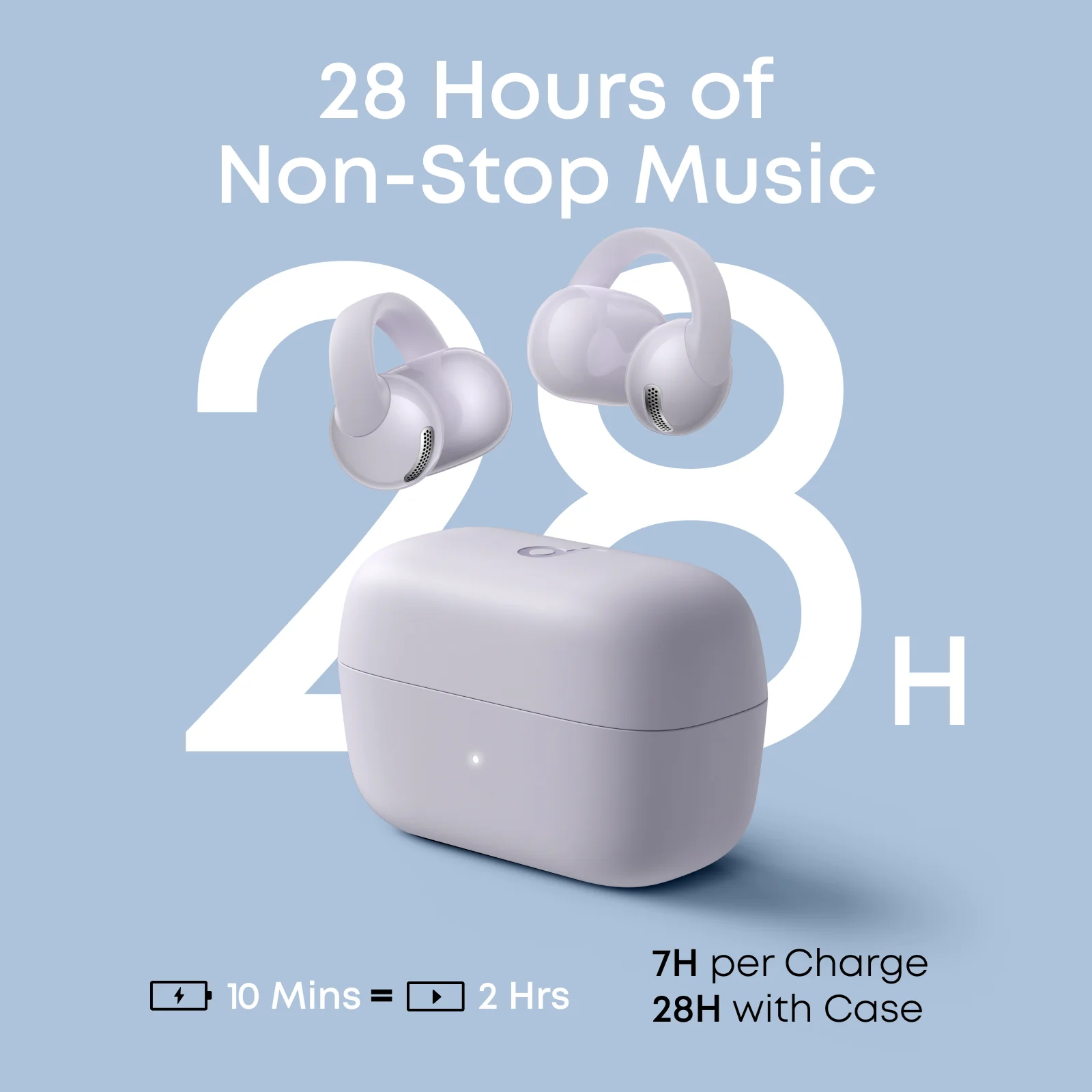 Soundcore C50i Open-Ear Clip Earbuds - Purple