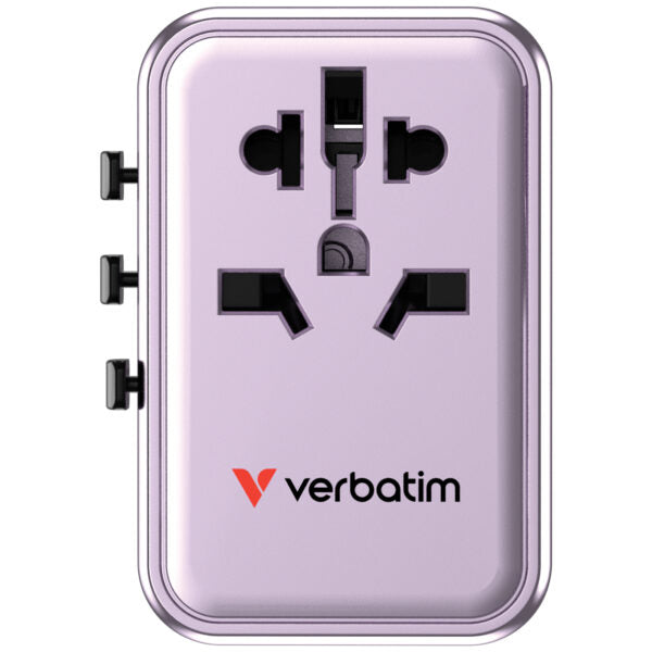 Verbatim GaN III 5-Port 70W Universal Travel Adapter (UTA-09) - Purple