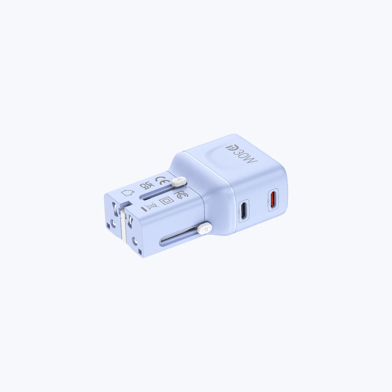 Mazer InfiniteTravel Pocket GaN PD65W 2C Travel Charger - Purple