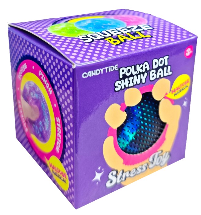 Polka Dot Shiny Squishy Ball - Assorted Colour