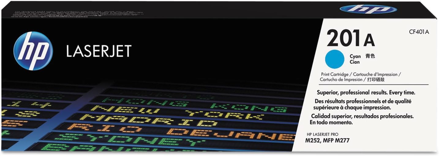 HP CF401A Original LaserJet Toner Cartridge, 201A Cyan,375 x 113 x 125 mm