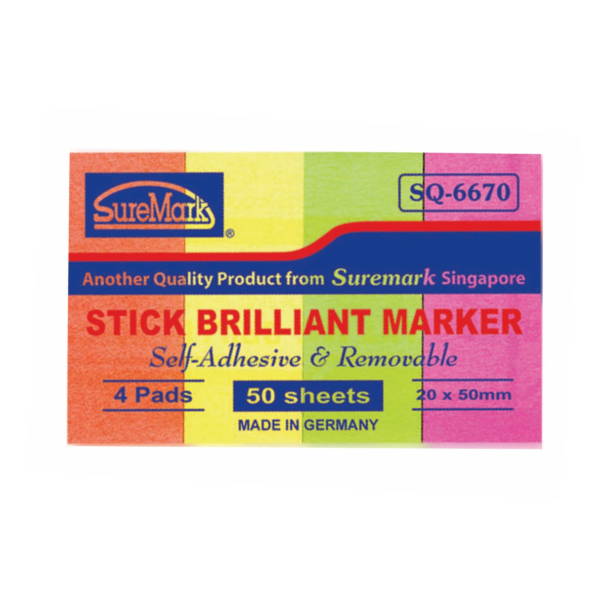 Stick Note Pad (brilliant) 20x50mm 