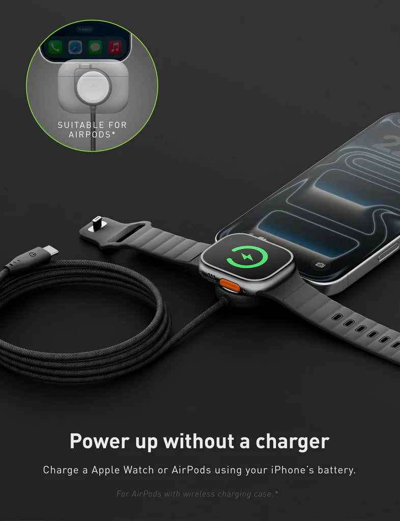 Energea Flow Duo Watch 2-in-1 60W C-C Cable (Sage)