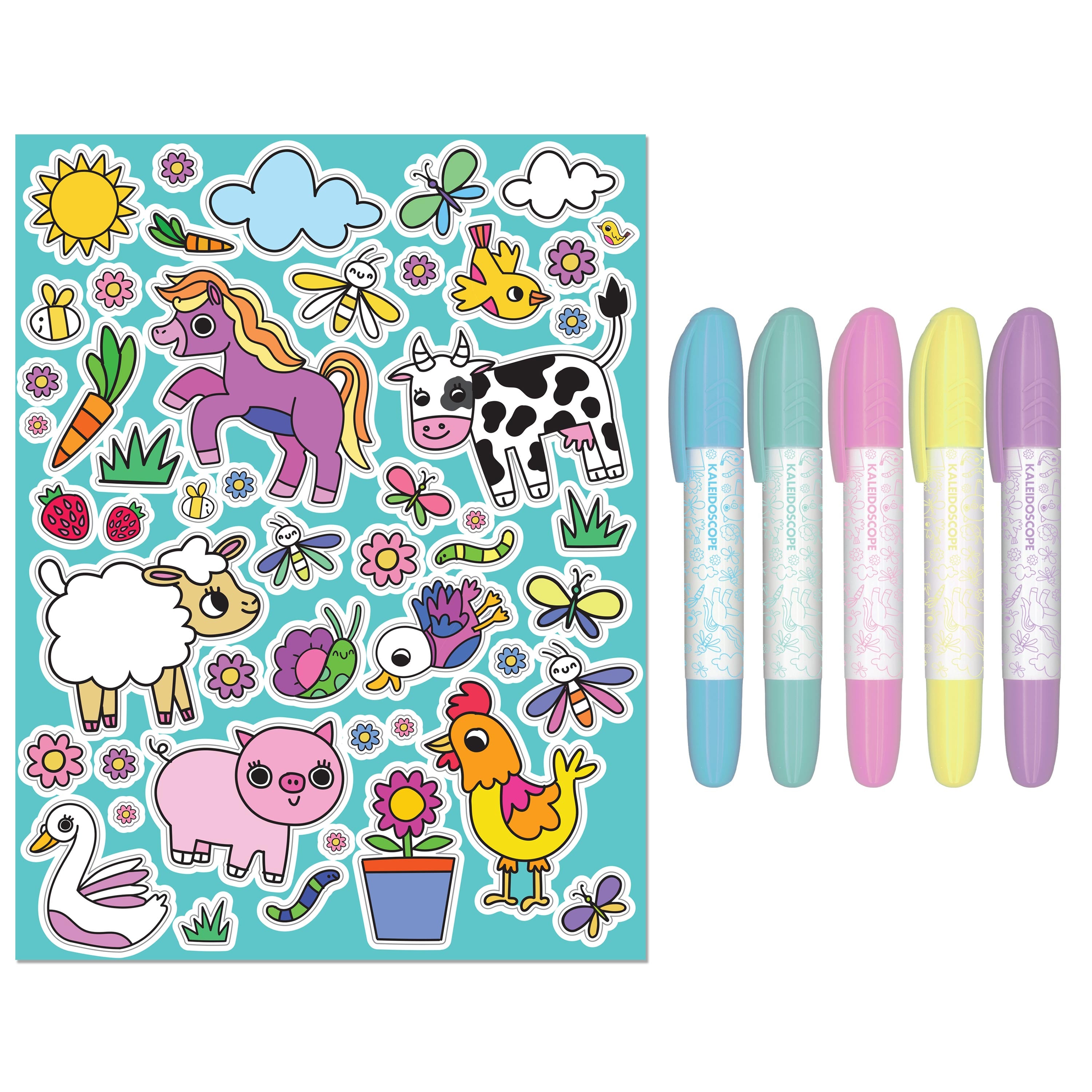 Jr Kaleidoscope Colouring Kit On the Farm
