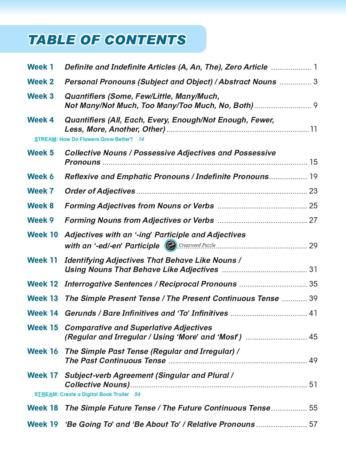 LEARNING+ ENGLISH GRAMMAR by the WEEK Workbook 5
