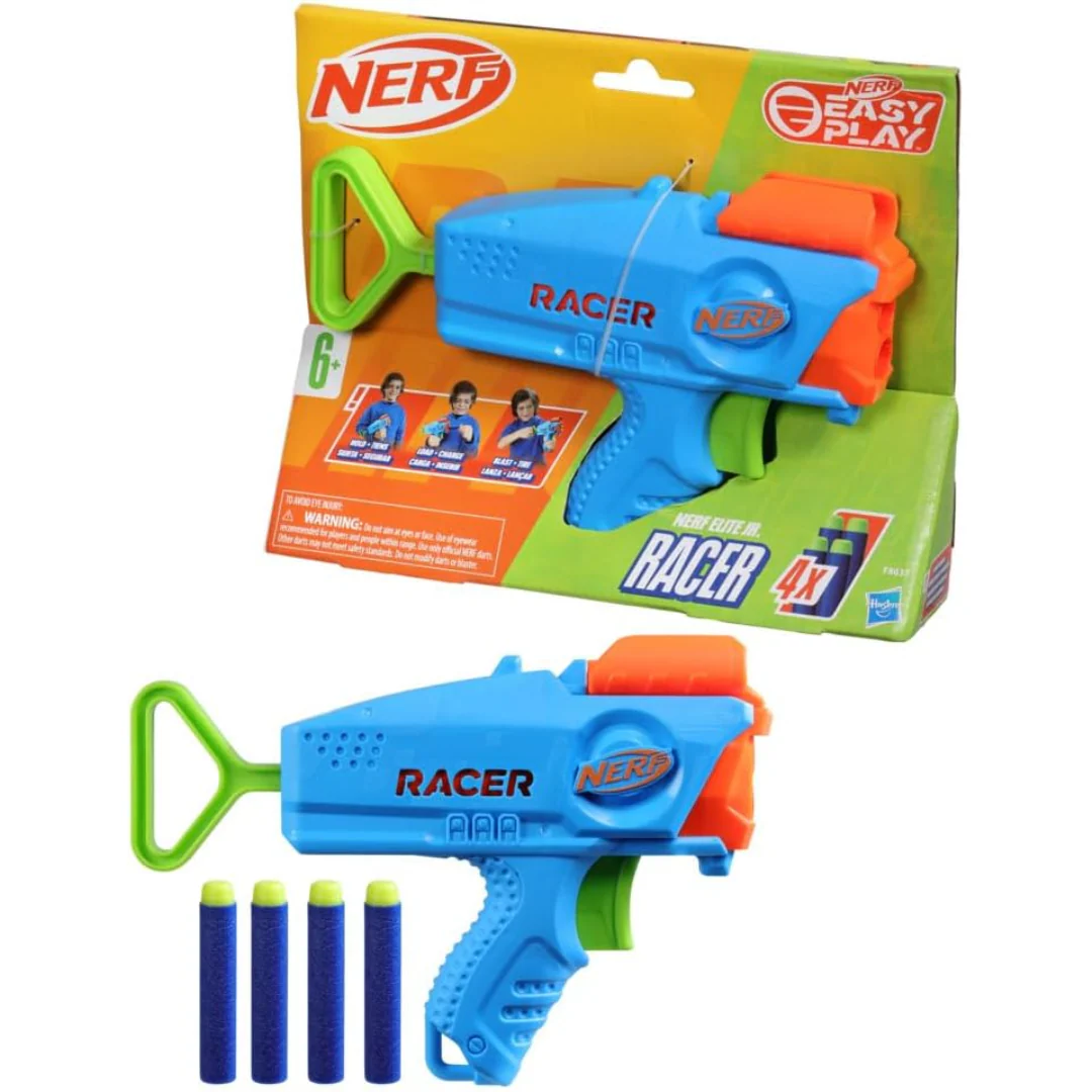 HASBRO NERF ELITE JR RACER EASY PLAY DART BLASTER