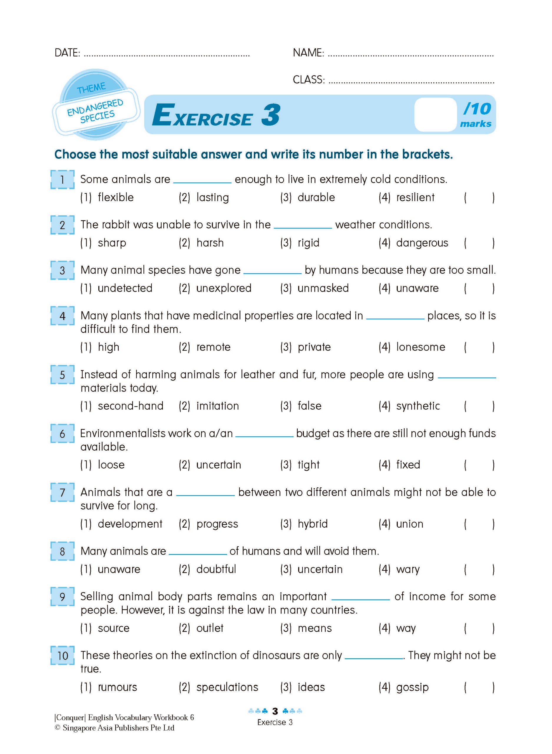 Conquer English Vocabulary For Primary Levels Workbook 6