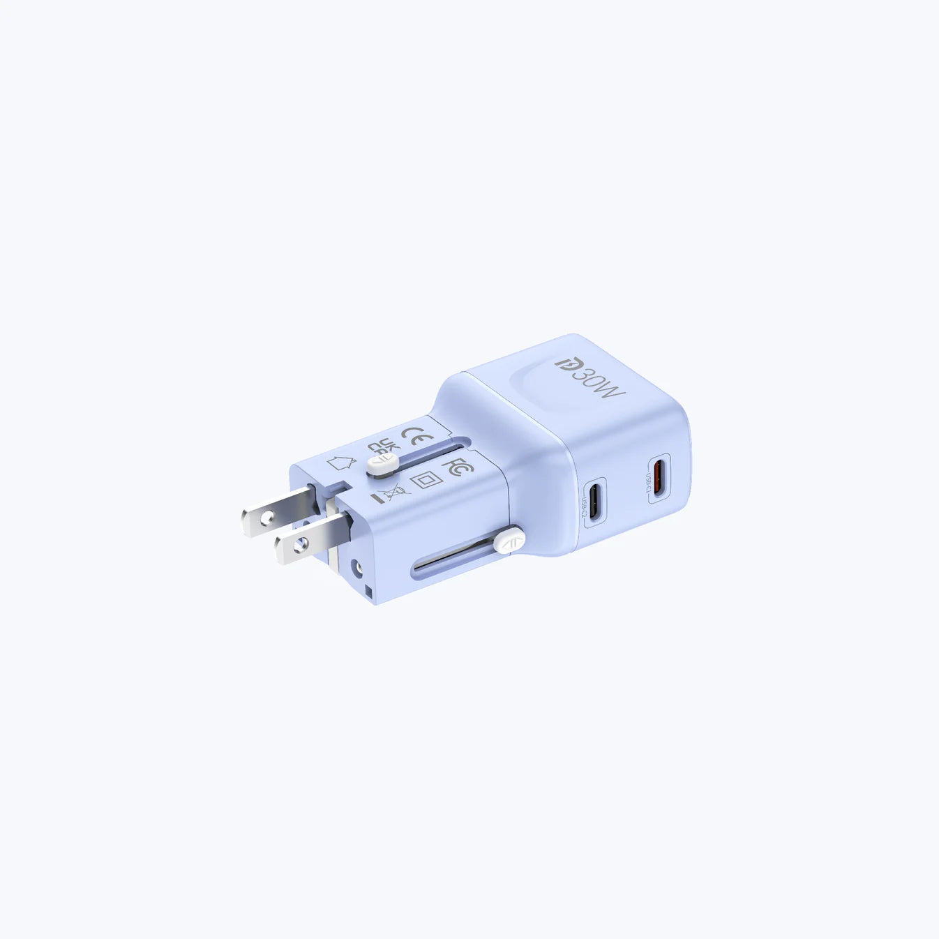 Mazer InfiniteTravel Pocket GaN PD65W 2C Travel Charger - Purple