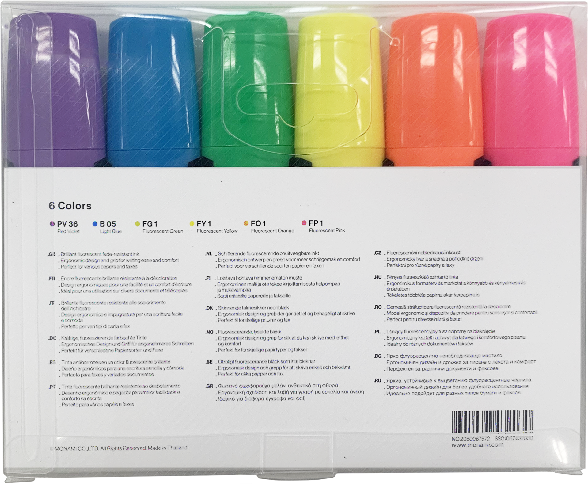 MONAMI HIGHLIGHTER 604 6COL SET