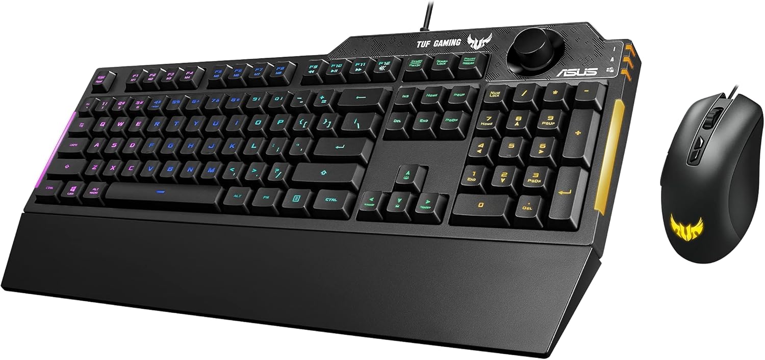 ASUS TUF Gaming Keyboard Mouse Combo | K1 RGB Keyboard, M3 Lightweight Mouse, Aura Sync RGB Lighting, Comfortable & Rugged Design, Armoury Crate Software, Programmable Buttons for PC Gamers