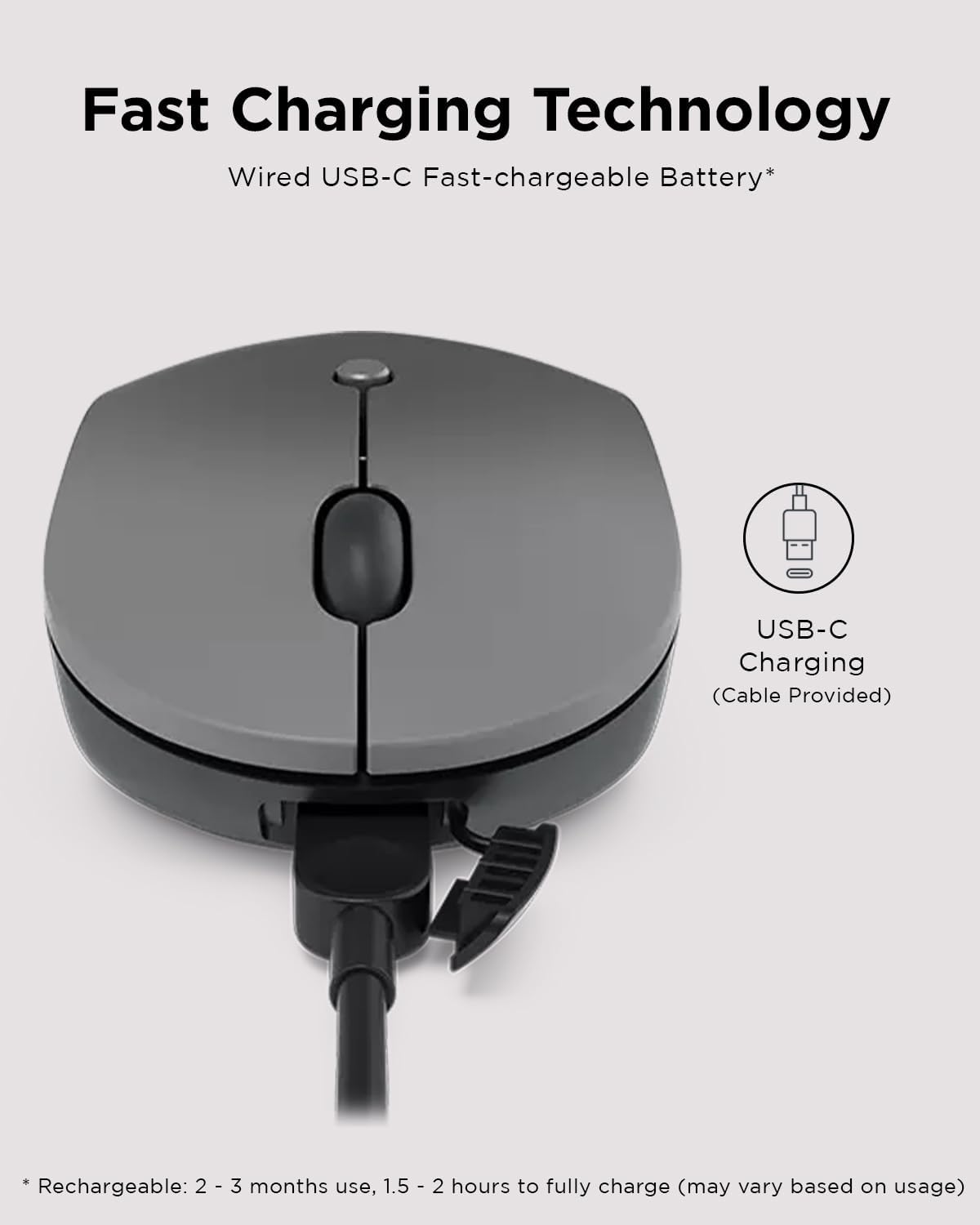 Lenovo Go USB-C Essential Wireless Mouse (Grey)