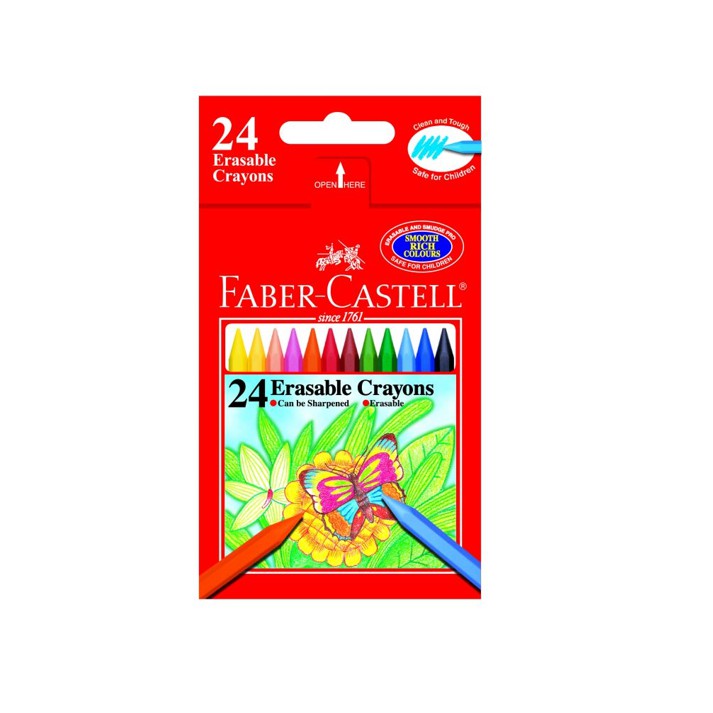 Faber-Castell Erasable Crayons, Pack of 24-122324