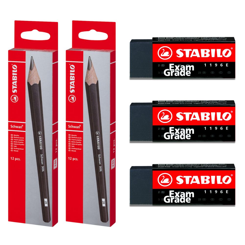 Stabilo Pencilx2 & Examgrade Eraser Set