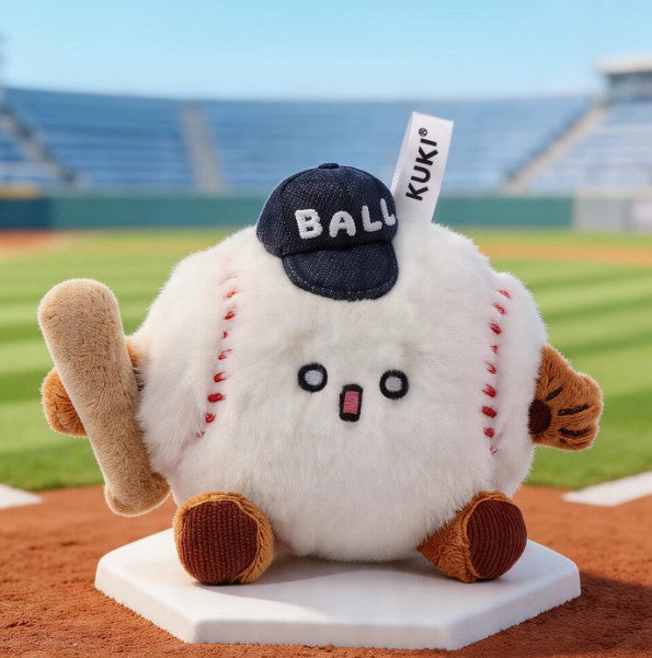 Plush Gel Pen Charm 0.5Mm Black - Baseball