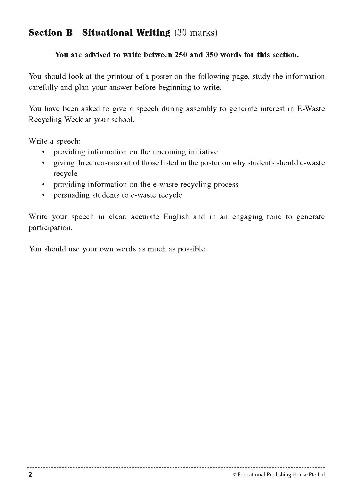 Secondary 3 ( Express ) English Paper 1 Practice