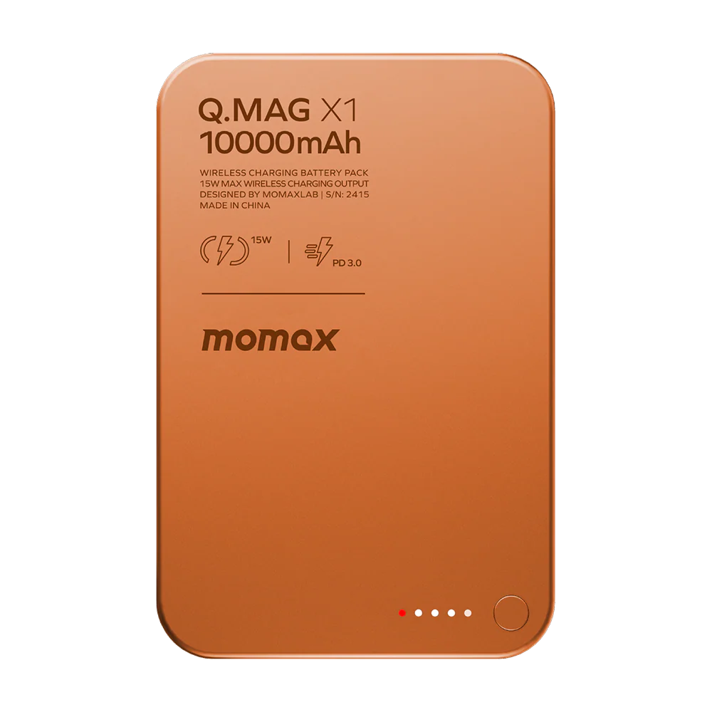 Momax IP117AM Q.MAG X1 Magnetic Wireless Battery Pack 10000mAh (Orange)