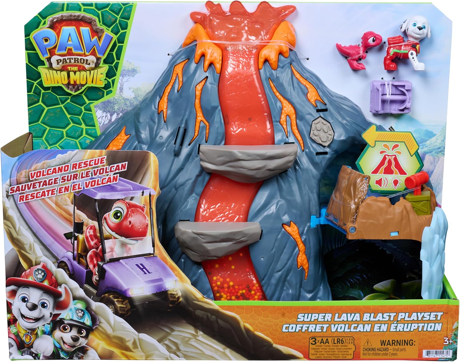 PAW PATROL THE DINO MOVIE SUPER LAVA BLAST VOLCANO PLAYSET