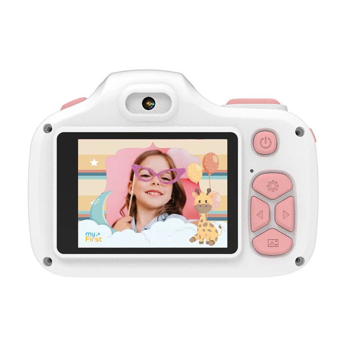 myFirst Camera 3 - Dual Lens Mini Camera for Boys and Girls Free Shockproof Case and Neck Lanyard - Pink