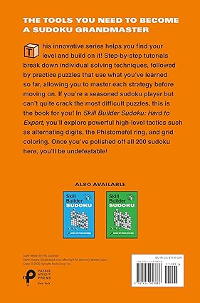 Skill Builder Sudoku: Hard To Expert