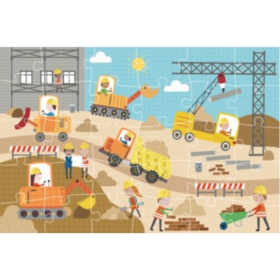 GIANT FLOOR 30 PIECES PUZZLE CONSTRUCTION