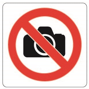 COSMO NO PHOTOGRAPHY SIGN SA14-605W (150mm x 150mm)