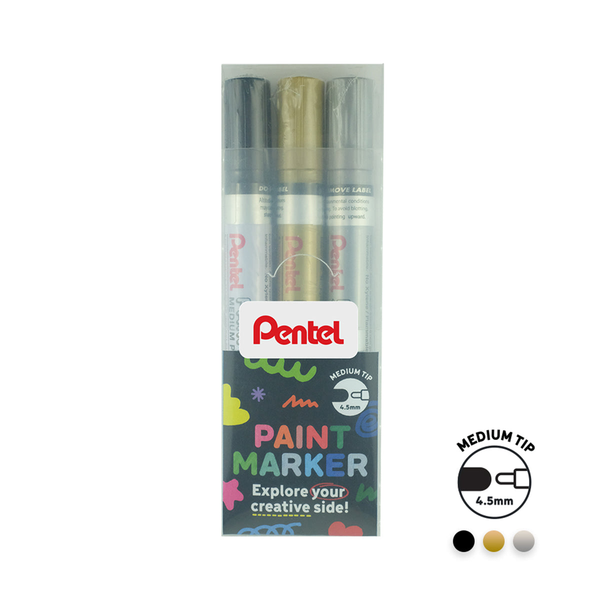 PENTEL Paint Marker Medium 3Col Axz Set