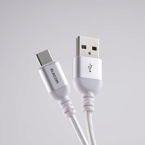 Elecom Braided USB-A to USB-C 15w 1M White