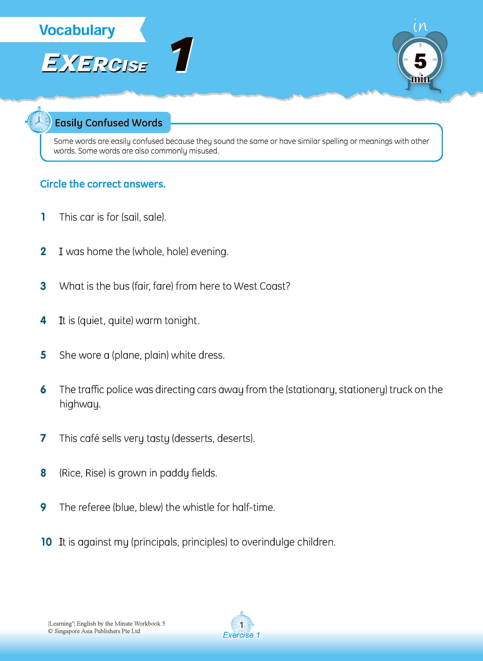 Learning+ ENGLISH by the MINUTE Workbook 5