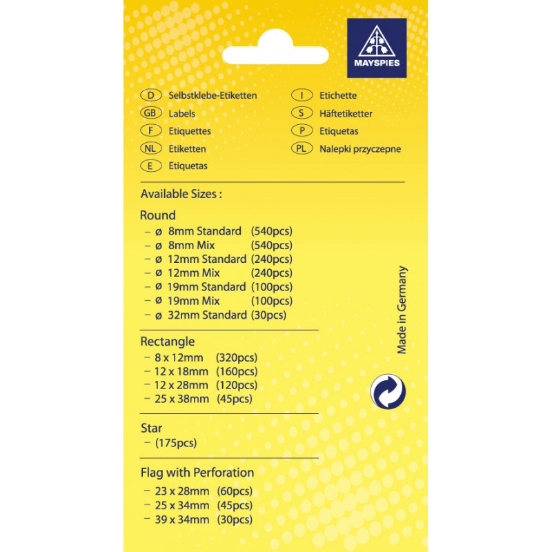 MS-C/LABEL DOTS 19MM, PINK (100PCS)