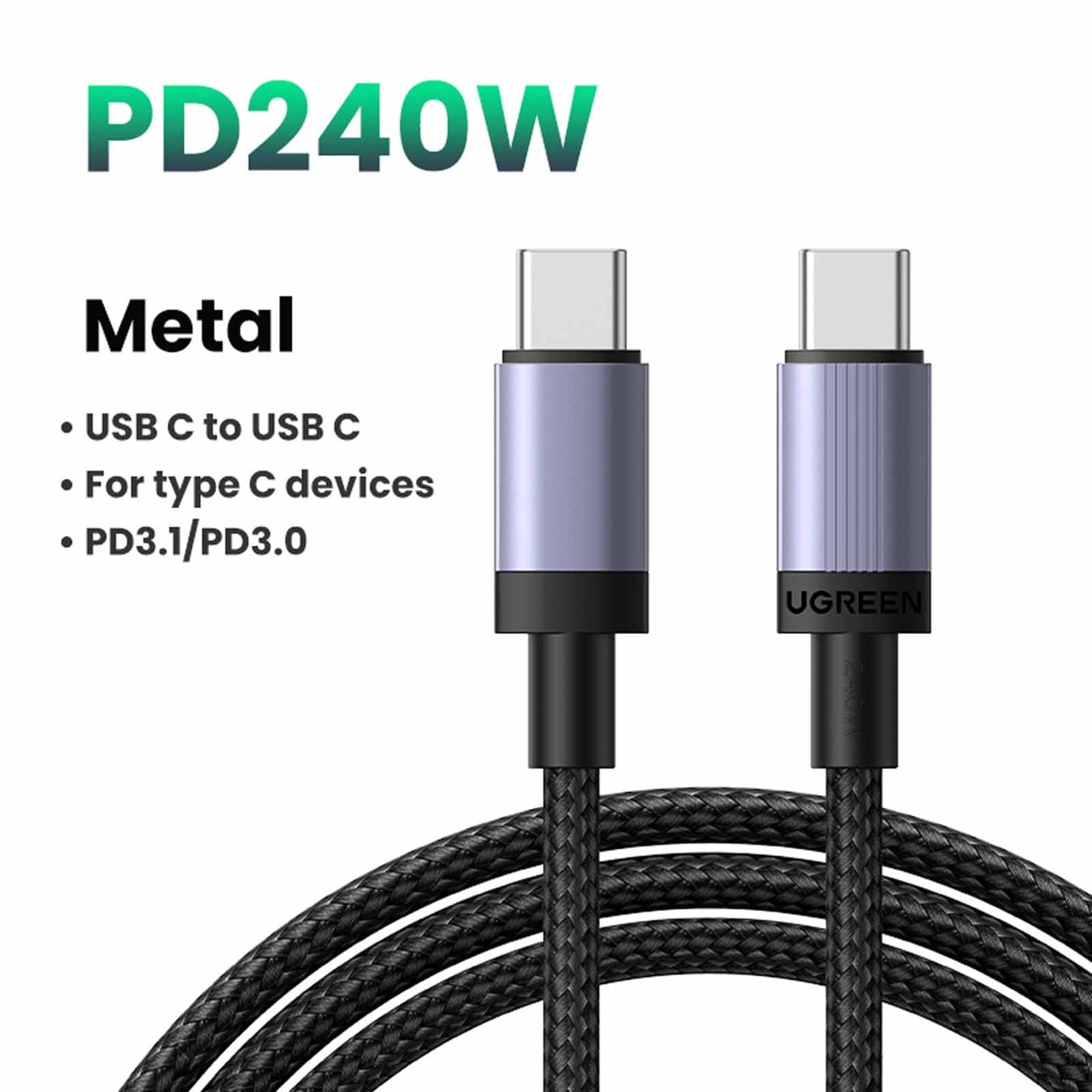 UGREEN 3M 240W USB-C to USB-C PD Fast Charging Cable - Grey (L532_65909)