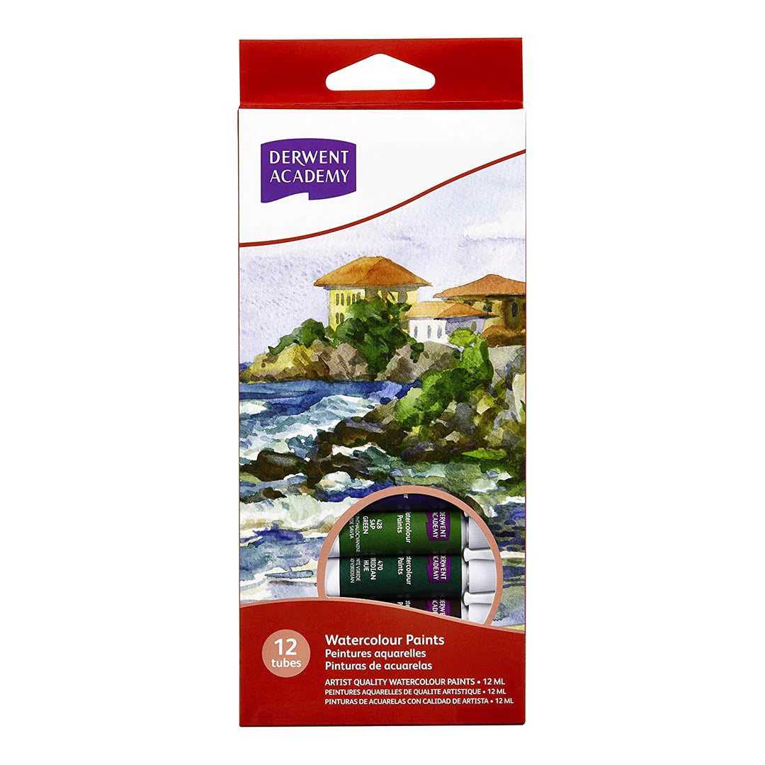 Derwent Academy Watercolour Paints 12ml 12 Colours (r33015)