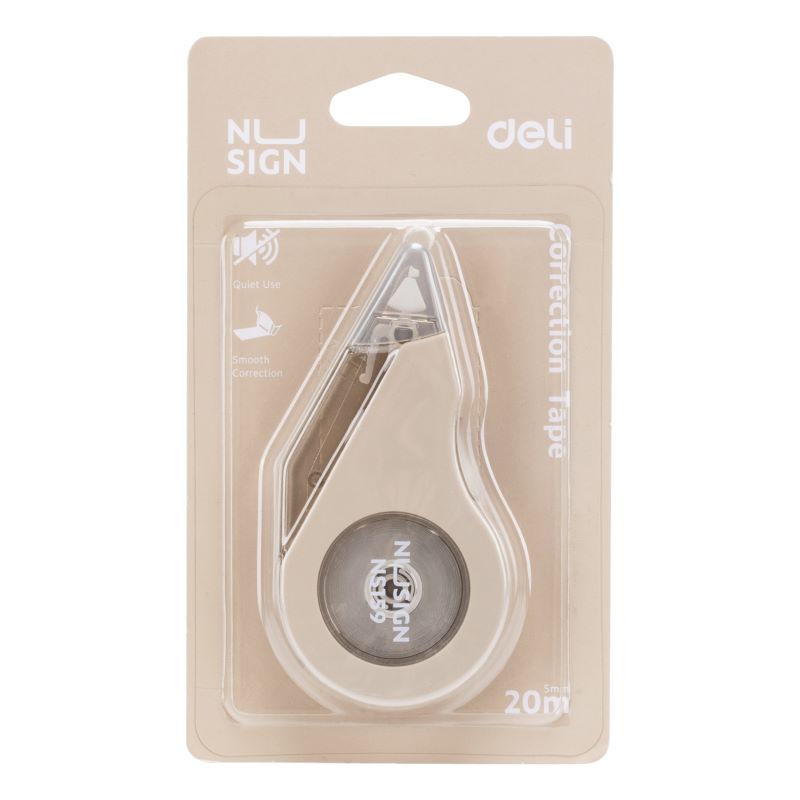 DELI NUSIGN CORRECTION TAPE 5MMX20M  CREAM ENS159