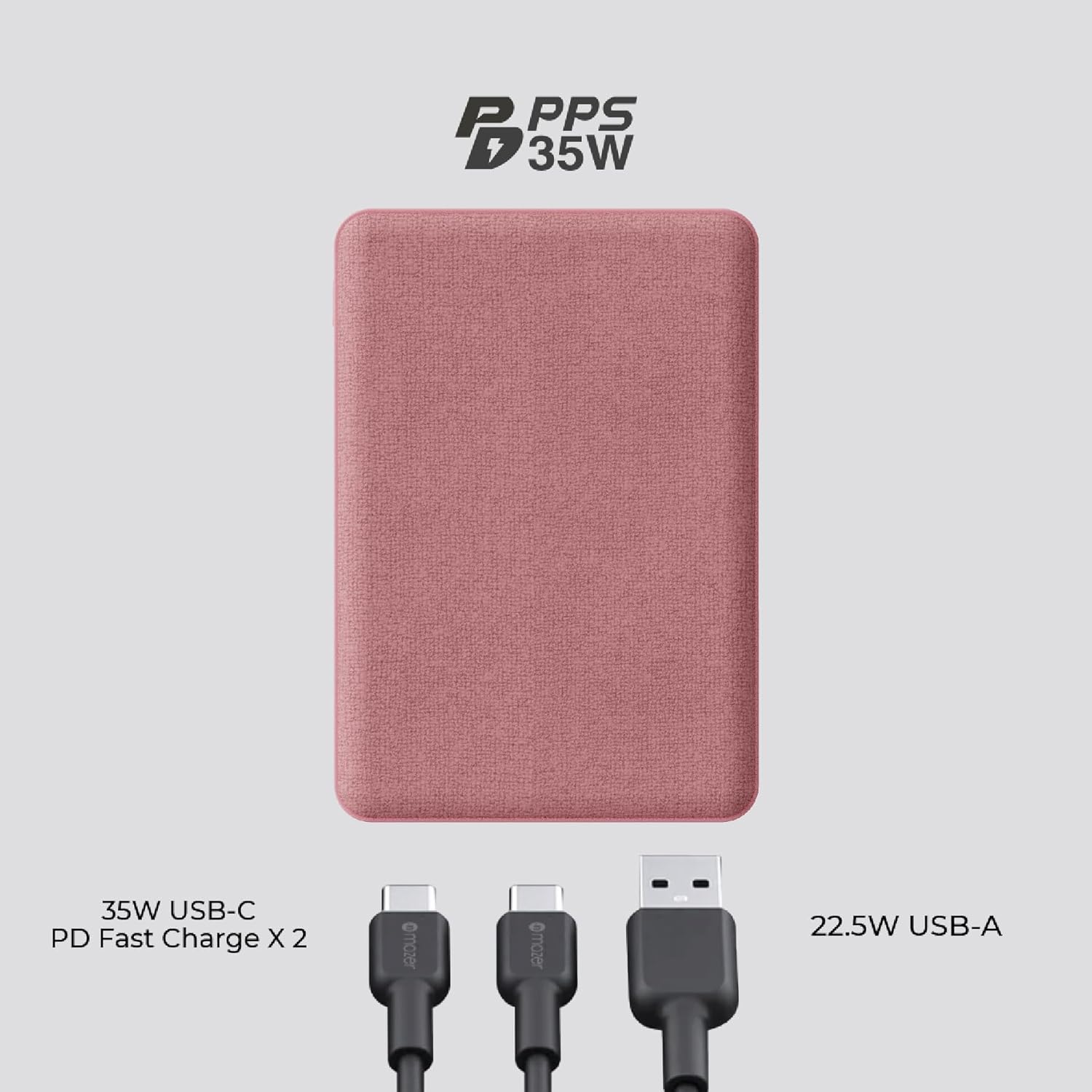 Mazer PC35W10.0V3 10000mAh/38.5Wh Power Bank - Pink