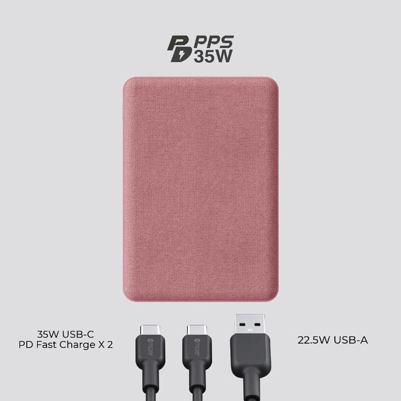 Mazer PC35W10.0V3 10000mAh/38.5Wh Power Bank - Pink