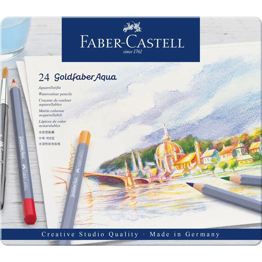 Faber-Castell Goldfaber Aqua Watercolour Pencils, 24 Colours-114624