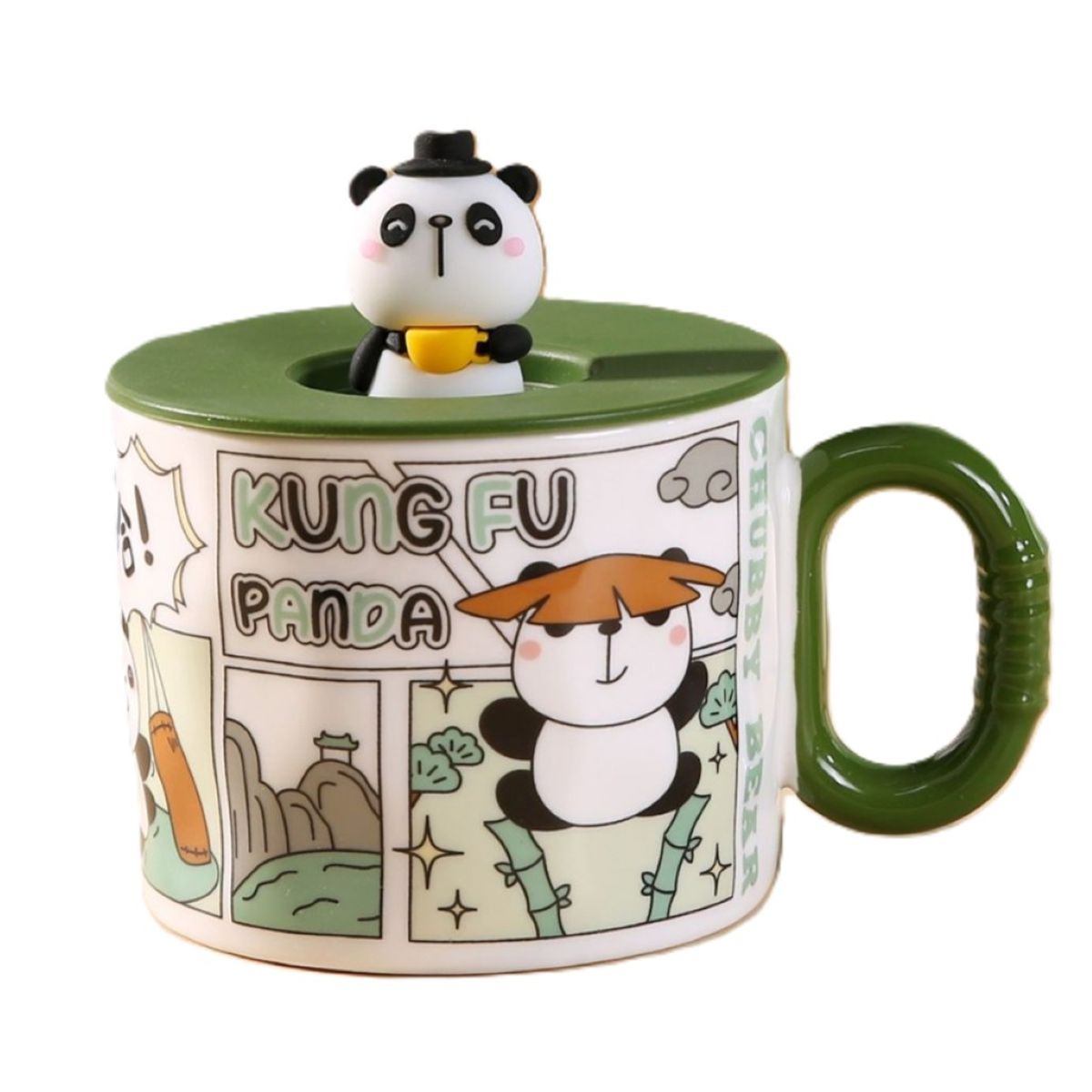 ASSORTED CERAMIC MUG WITH LID COMIC A113