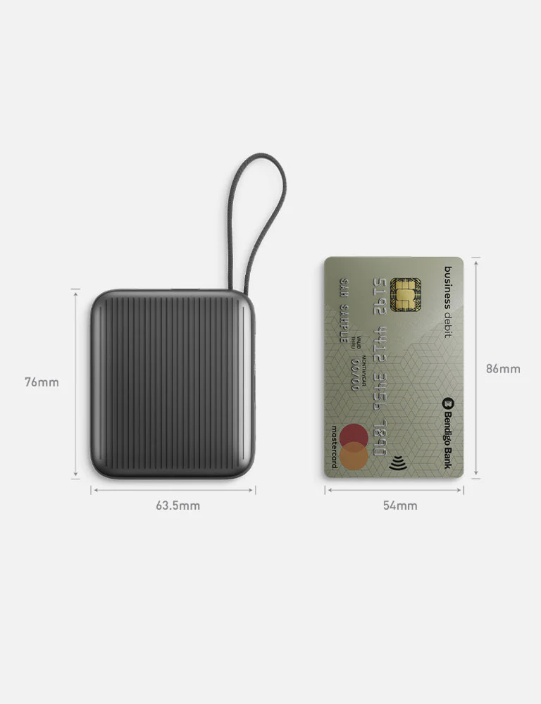 Energea Integra Mini 35 3C 10k mAh Power Bank with Built-in USB-C Cable (PD 35W) - Gun Metal