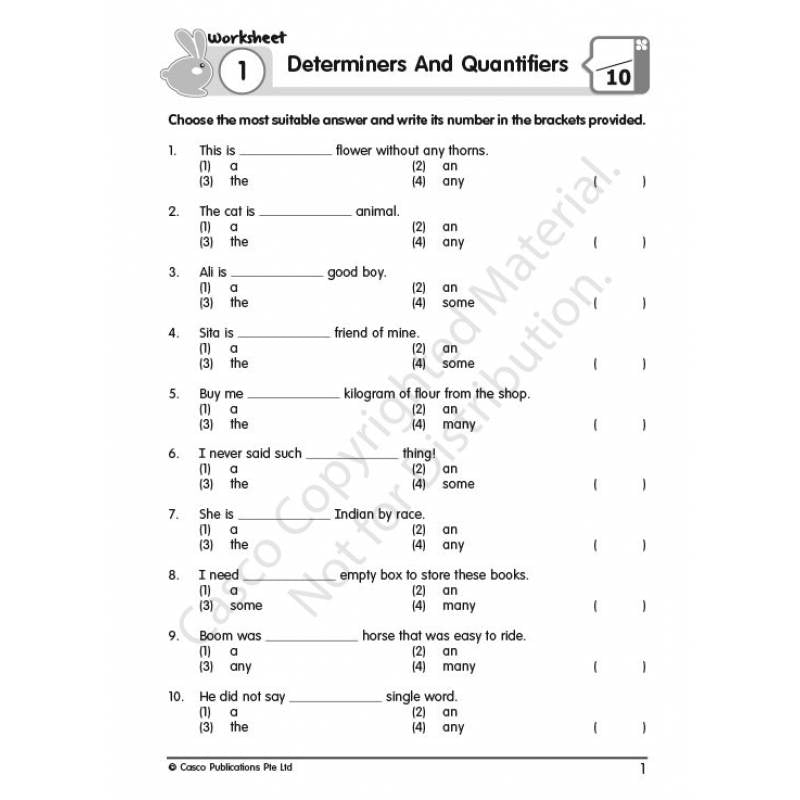 Primary 1 Topical Grammar and Vocabulary