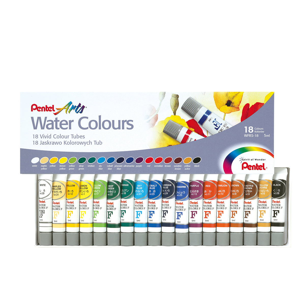 PENTEL Arts Water Colours 18Cols Wfrs-18