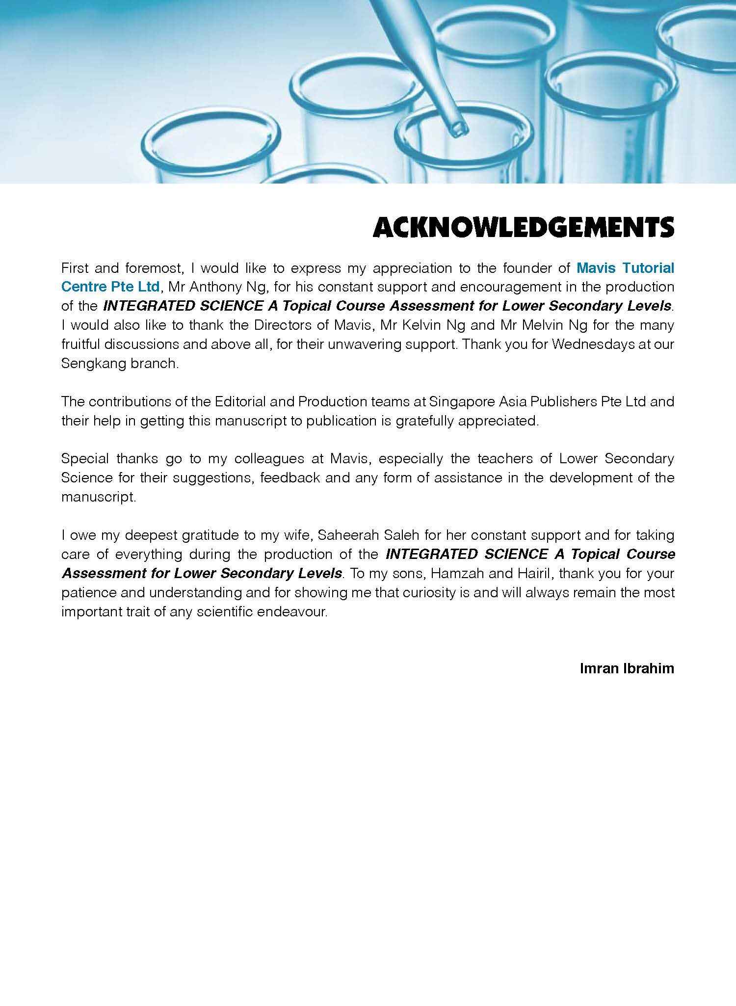 Integrated Science CHEMISTRY for Lower Secondary Levels