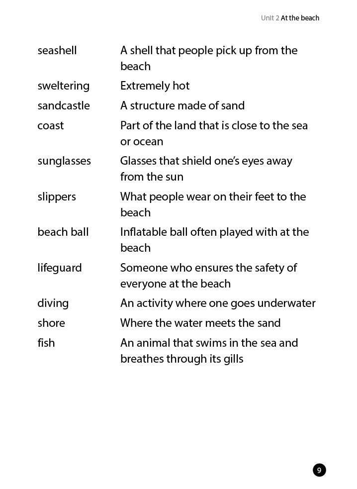 K2 To Primary 1:Thematic English Vocab Practice