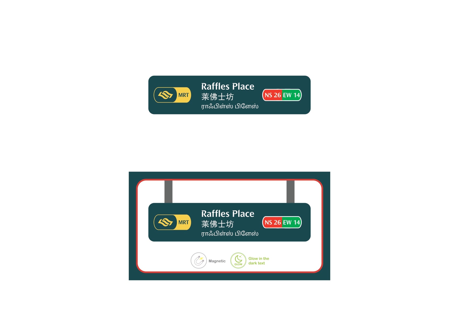  MRT Station Magnet – Raffles Place (NS26 / EW14)