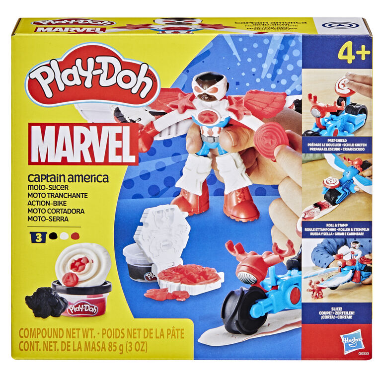 HASBRO PLAYDOH MARVEL CAPTAIN AMERICA MOTO SLICER PLAYSET